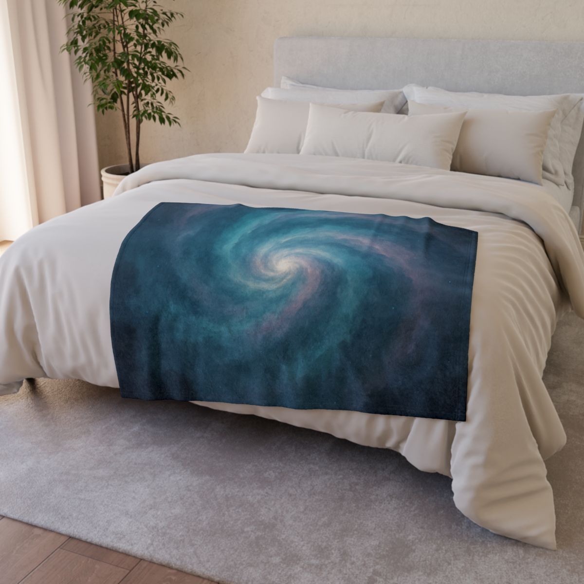 Nebula Spiral Haze designer printed blankets