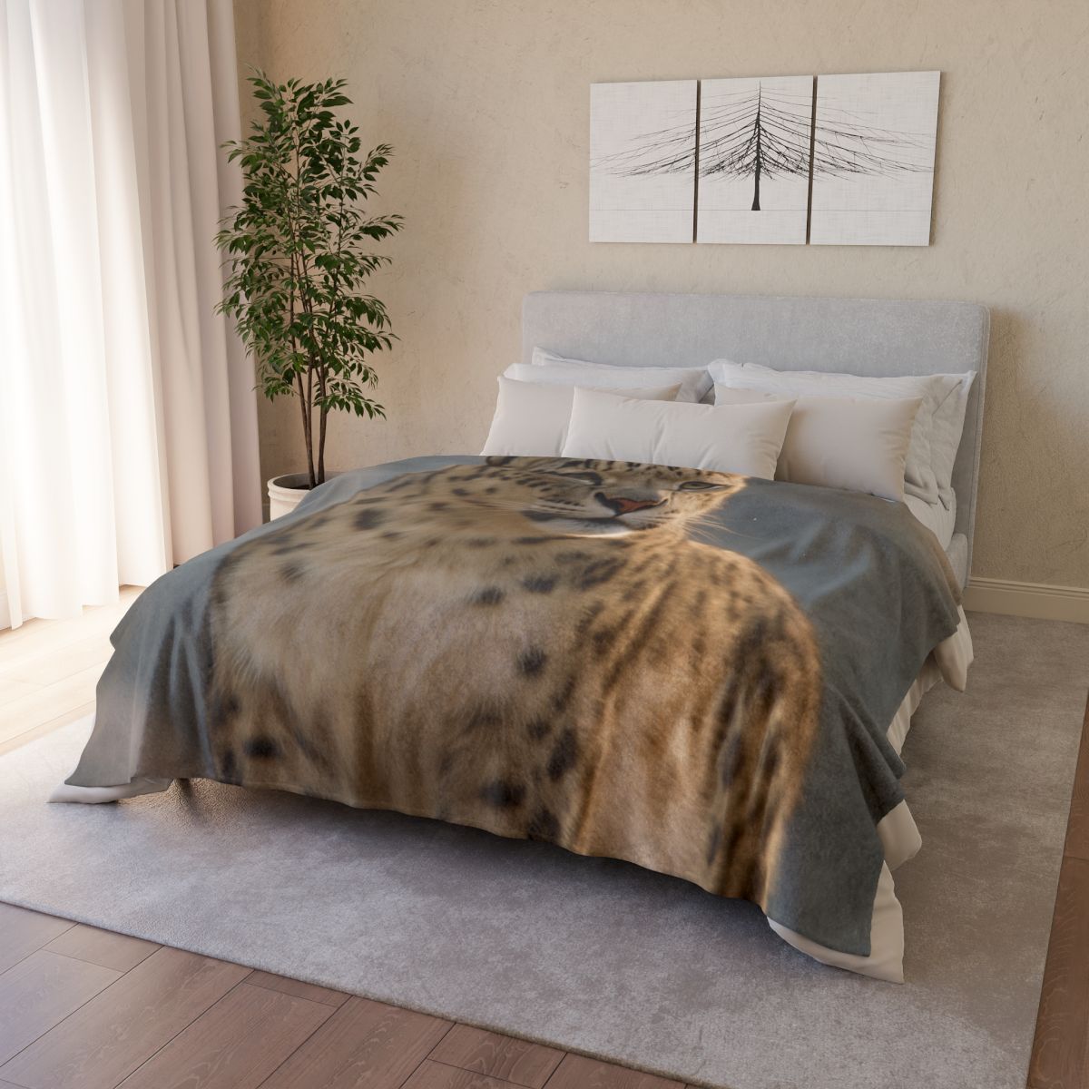 Cloud Crest Snow Leopard decorative home blankets