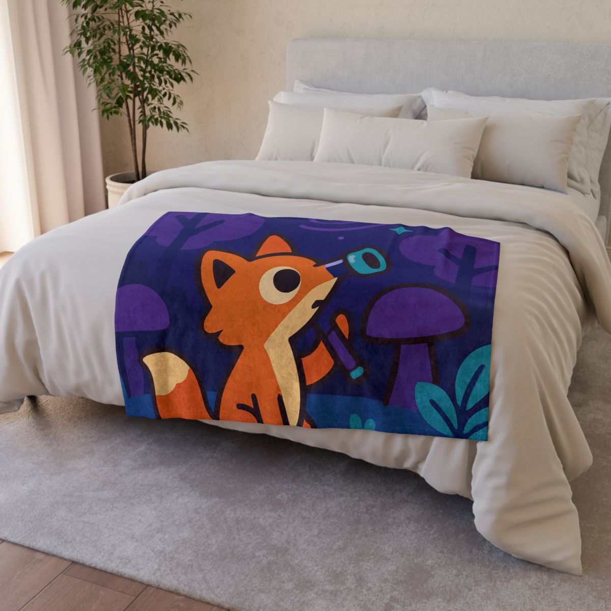 Nebula Forest Fox trendy patterned blankets