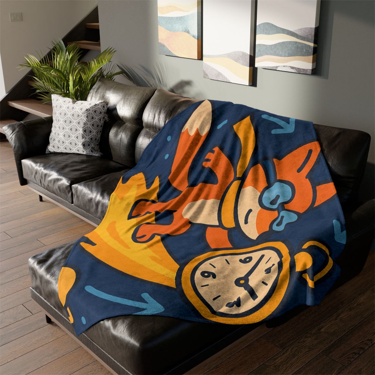 Time Traveling Comet Fox designer printed blankets