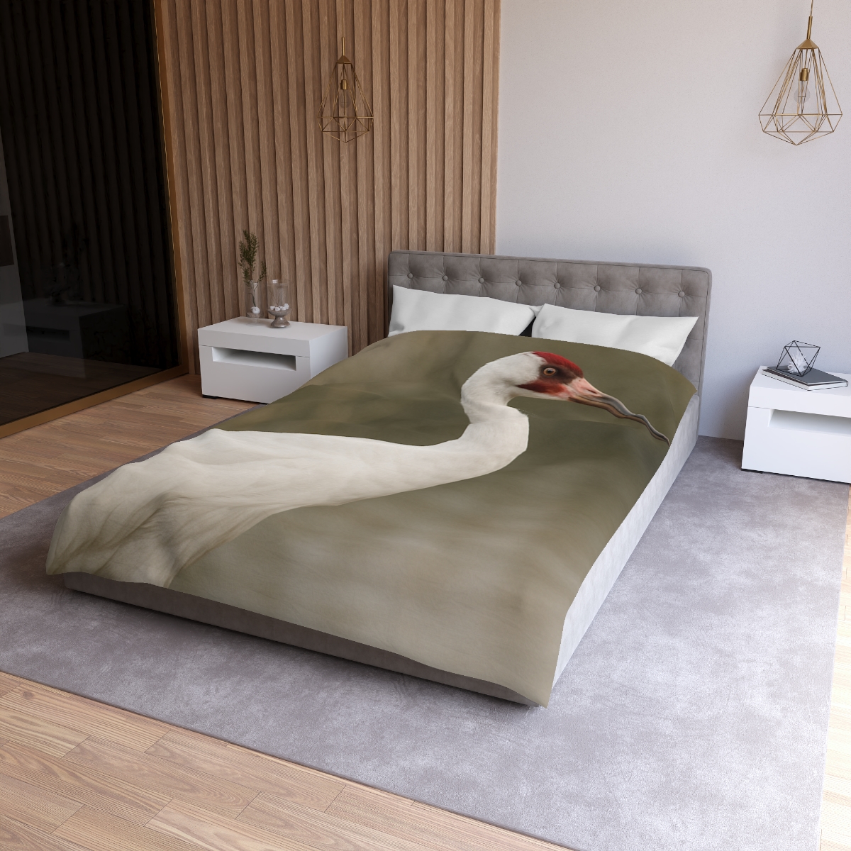 Silver Poise Whooping Crane trendy bedroom duvets