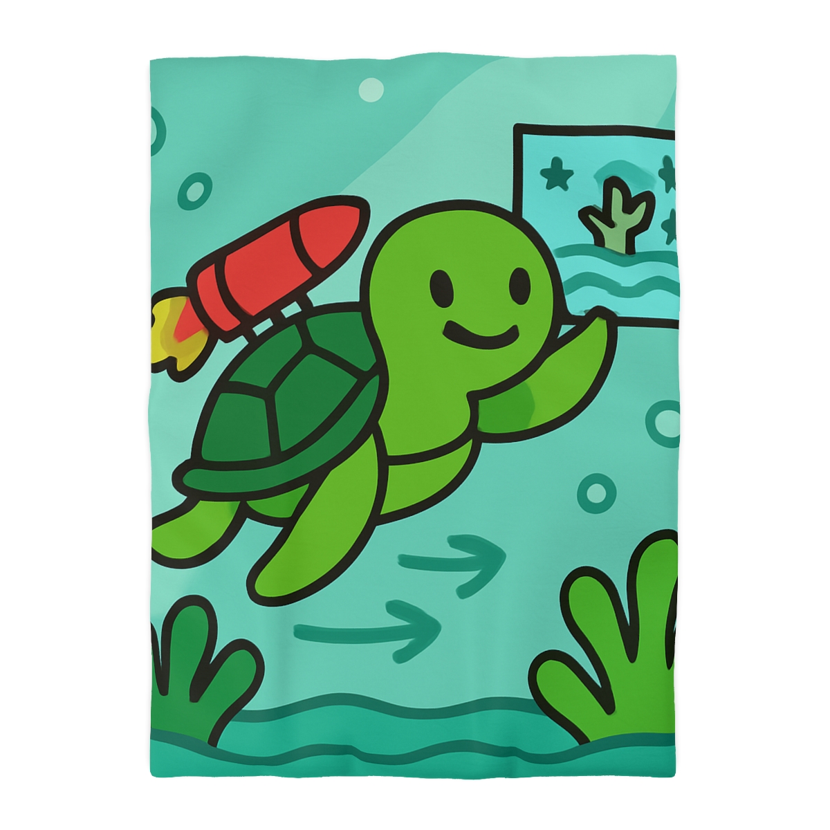 Underwater Rocket Turtle warm winter duvets