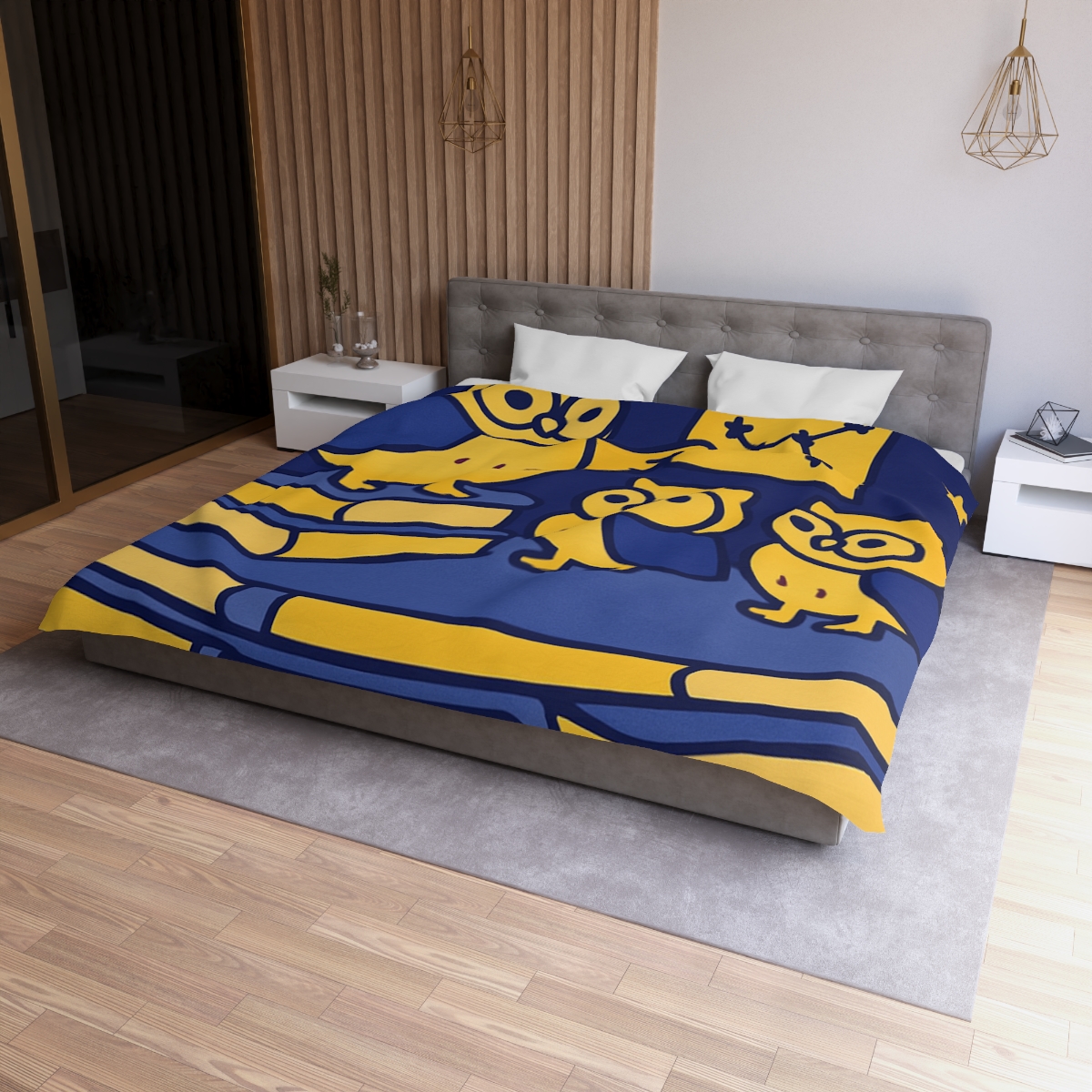 Starlight Library Run By Owls designer printed duvets