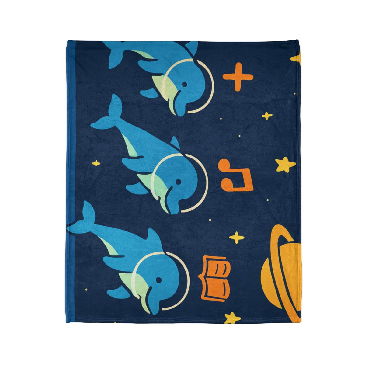 Space School Of The Ocean Dolphins stylish throw blankets