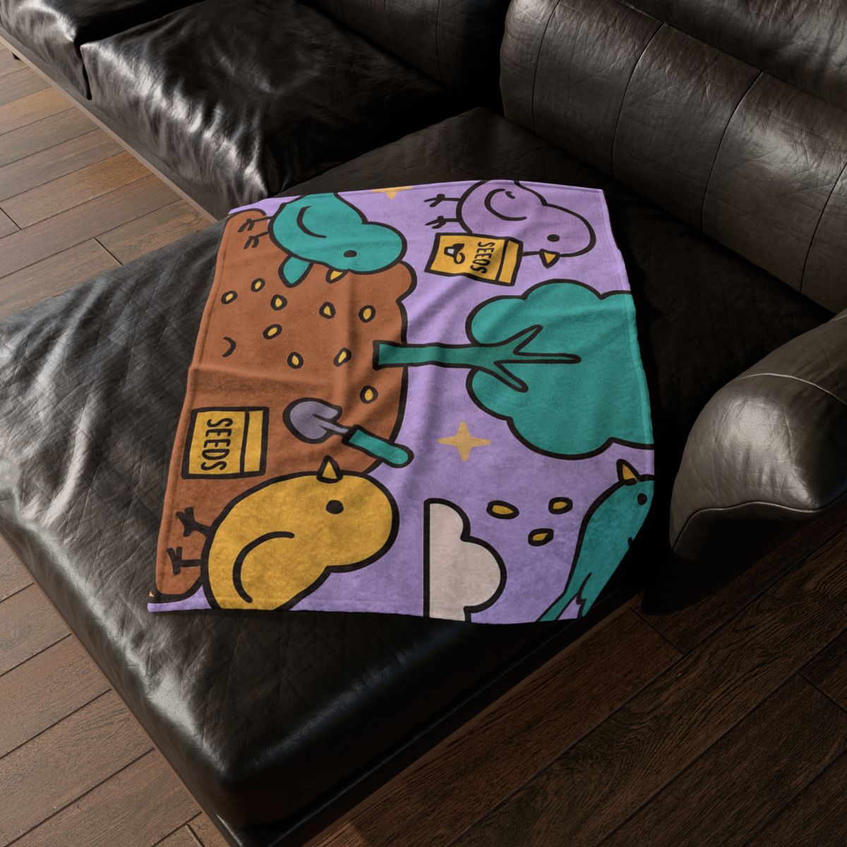 Galaxy Garden Aviary soft fleece blankets