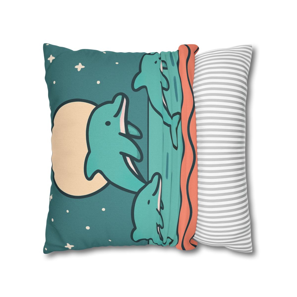 Moonlight Dolphin Parade trendy patterned pillow cases