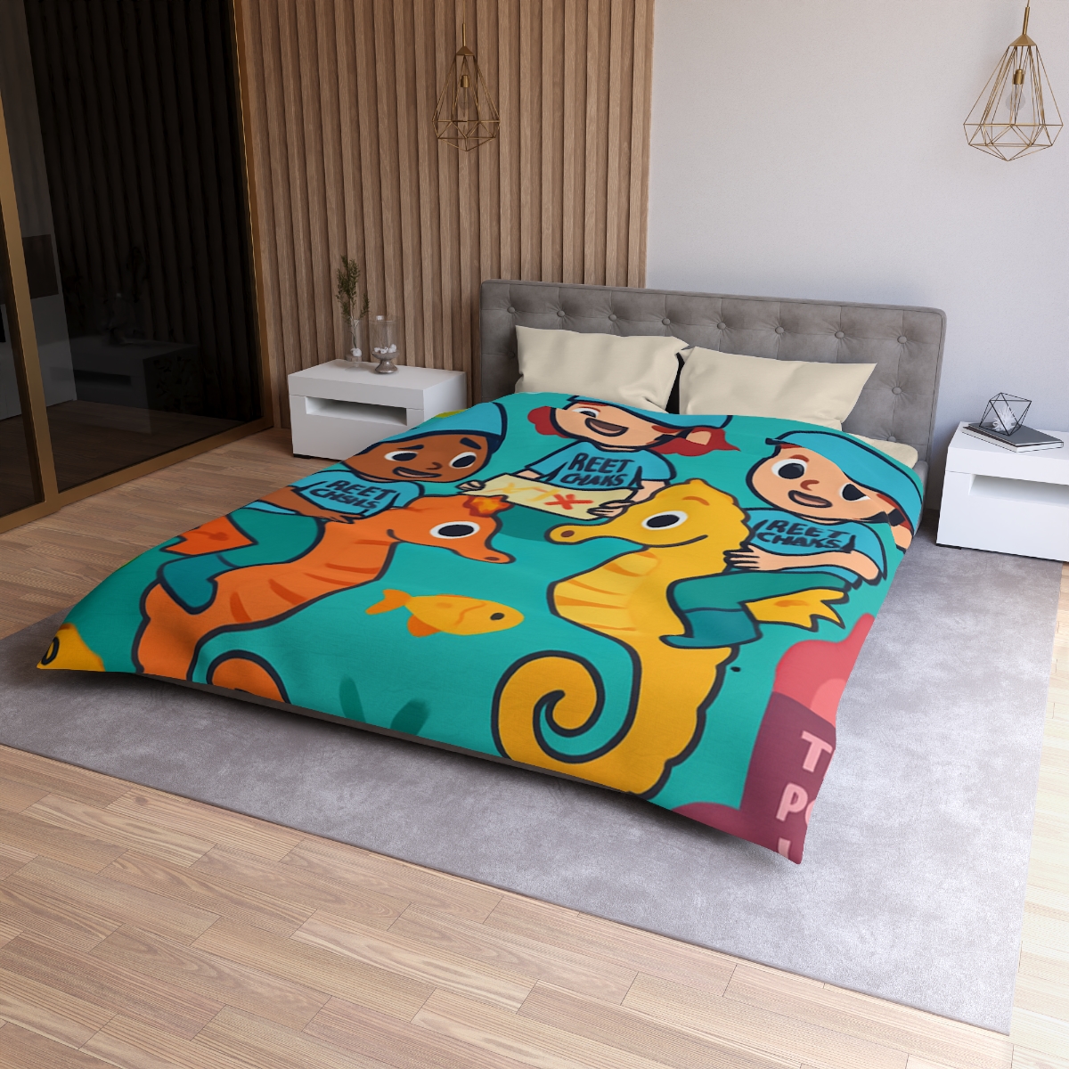 Coral City Map Of The Friendly Reef Rangers designer printed duvets