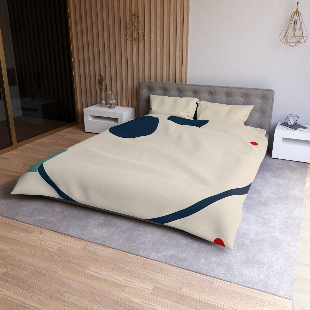 Staggered Arc With Three Points designer printed duvets