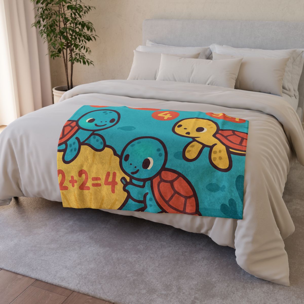 Coral Reef Math Turtles warm winter blankets