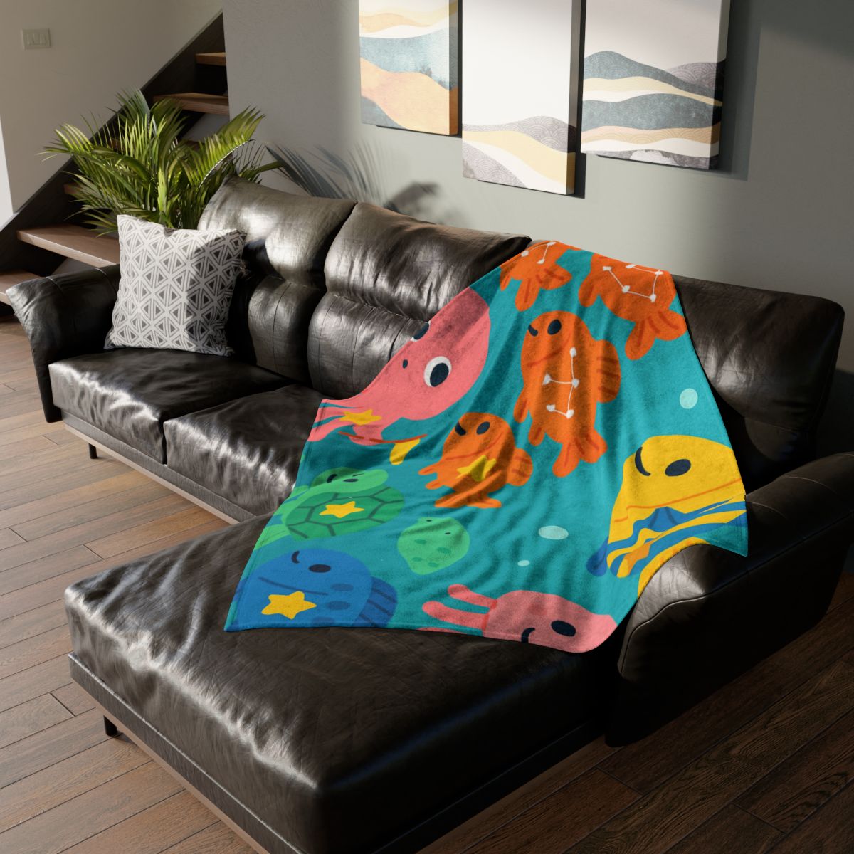 Underwater Galaxy Parade personalized cozy blankets