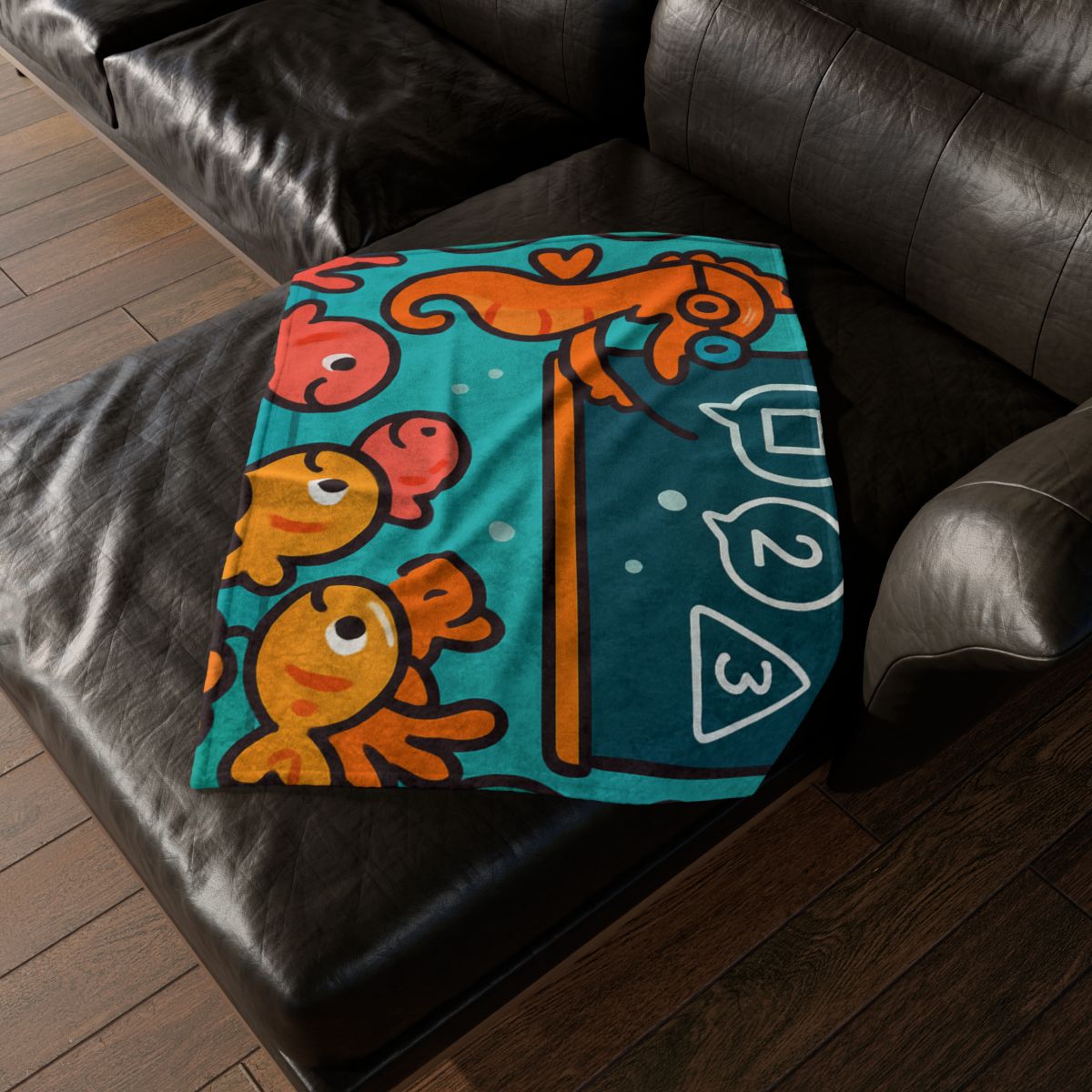 Coral Classroom With The Seahorse Teacher soft fleece blankets