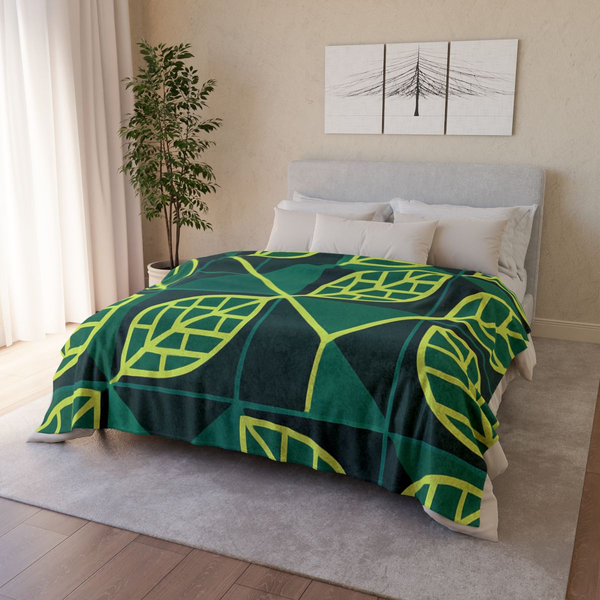Veinwork Geometry Grid decorative home blankets