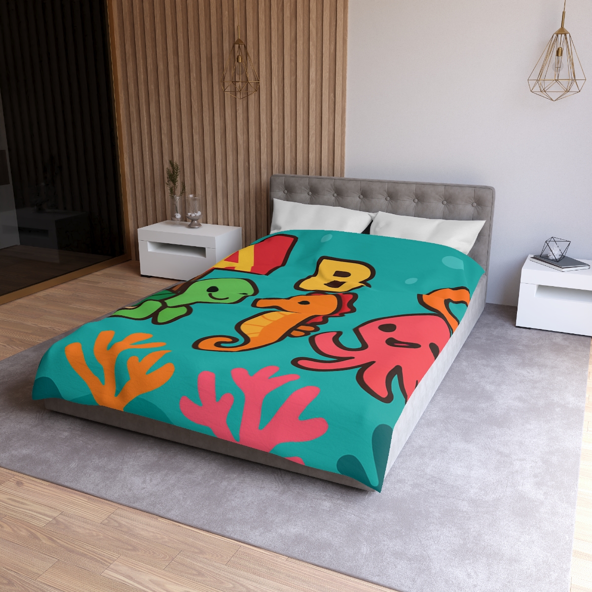 Coral Reef Alphabet Parade custom duvets