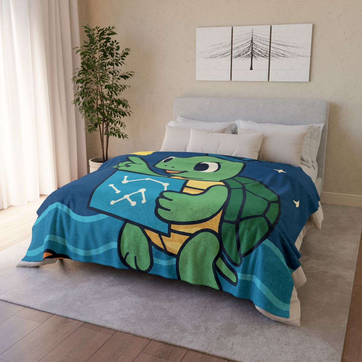 Stargazer Sea Turtle designer printed blankets