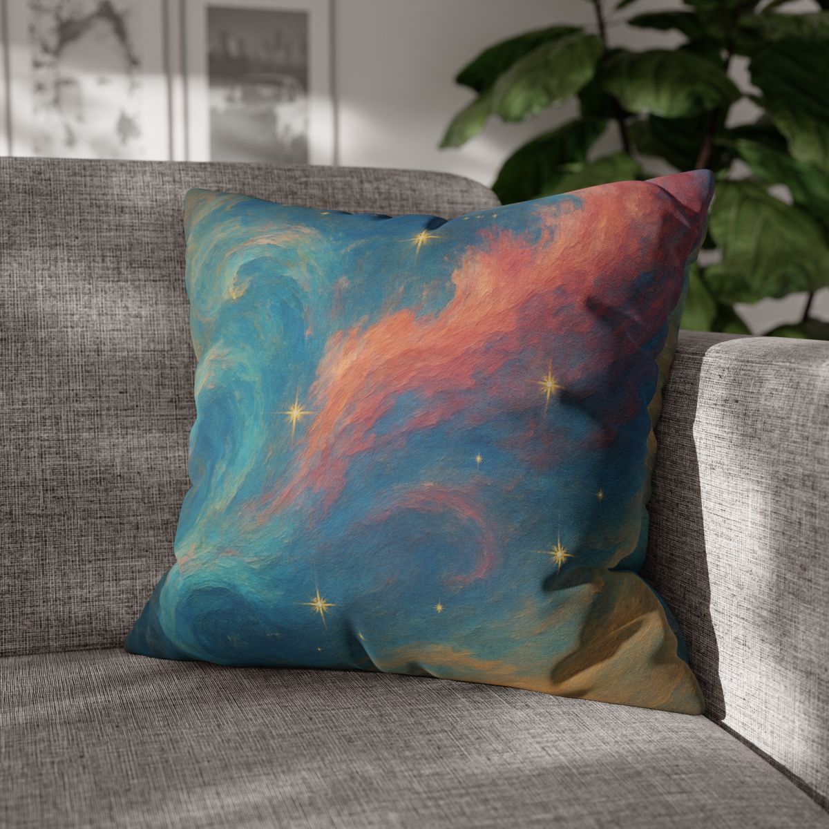 Chromatic Nebula Tidal Bloom stylish decorative pillowcases