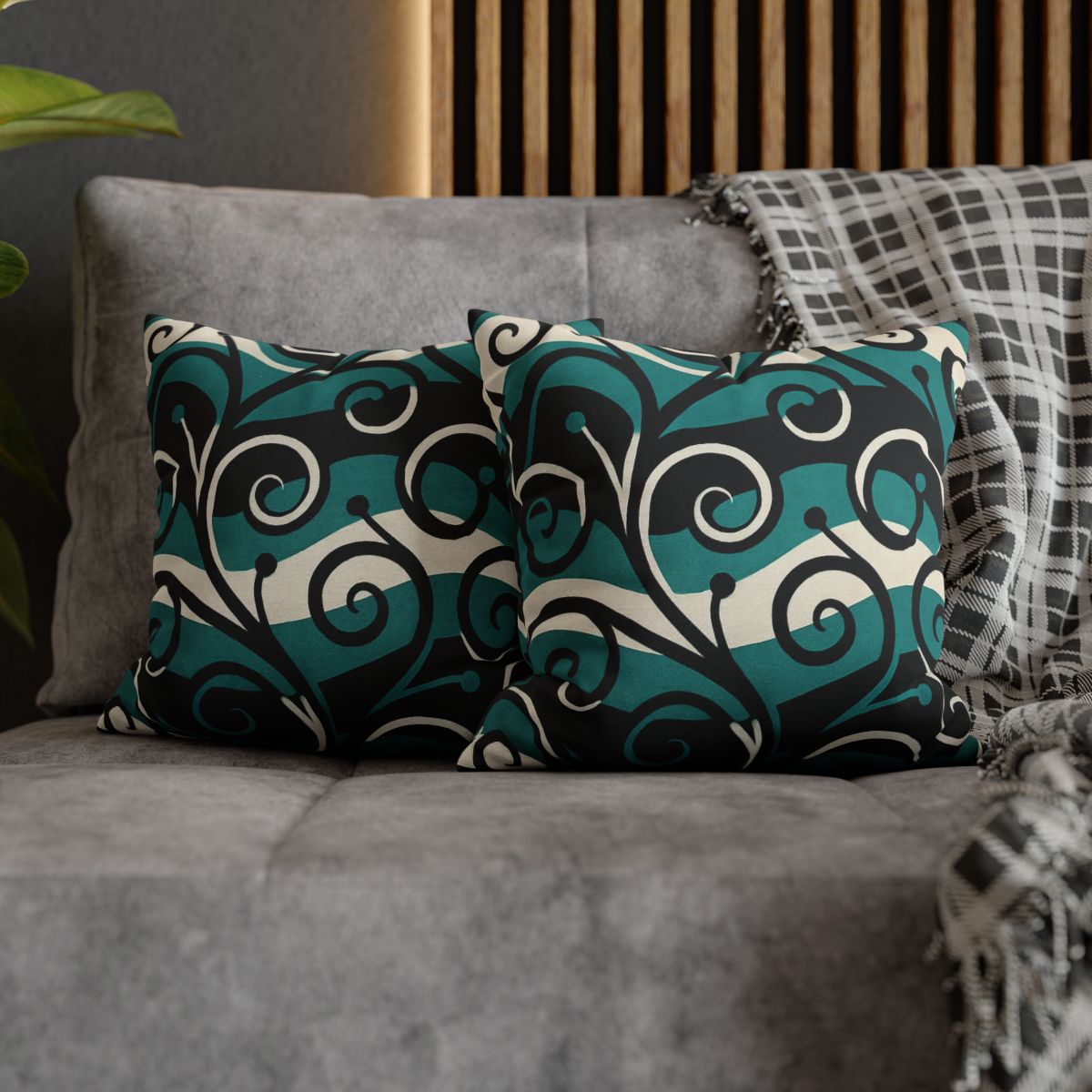 Vine Curl Wave Interference custom pillow cases