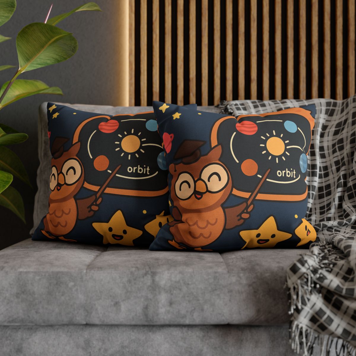 Comet Classroom Owl soft cotton pillow cases