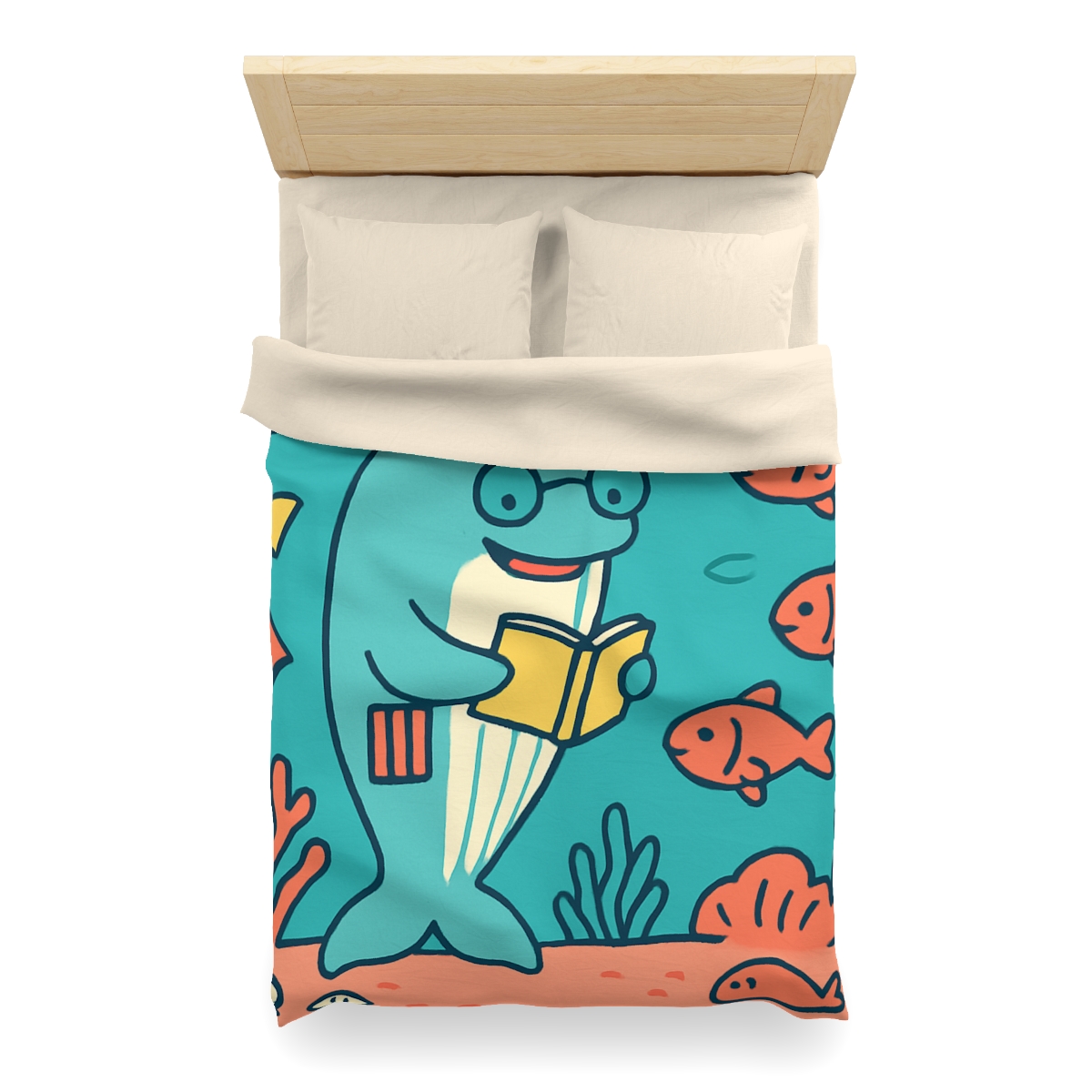 Coral Library Cruise stylish duvet covers