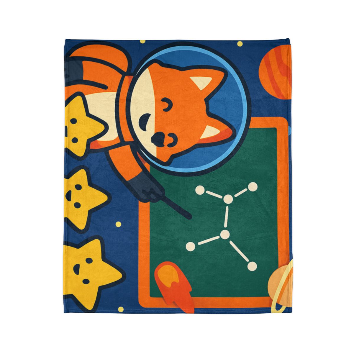 Comet Classroom Space Fox designer printed blankets