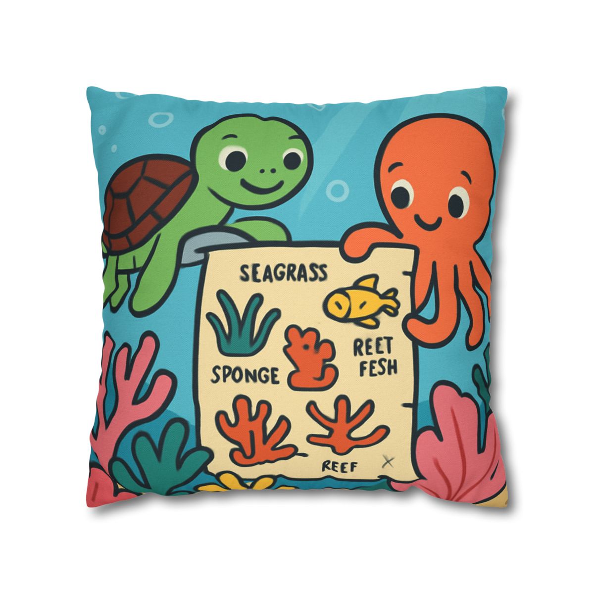 Coral Reef Map Makers comfortable bedding pillow covers