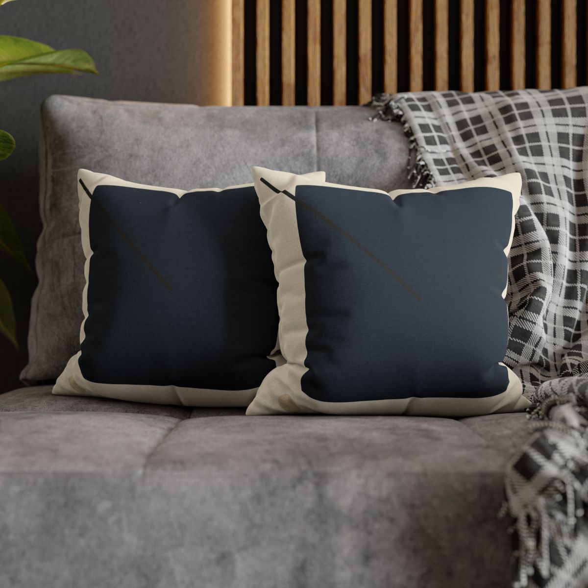 Diagonal Line And Square Balance soft cotton pillow cases