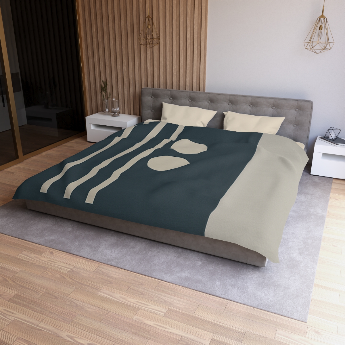 Negative Space Lattice designer printed duvets