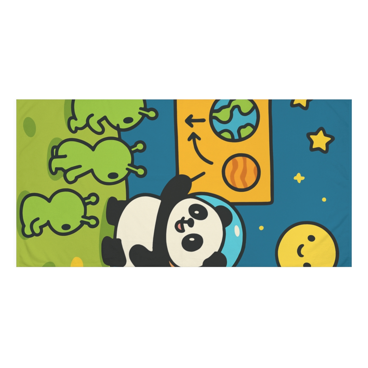 Cosmic Panda Planet Classroom soft cotton towels