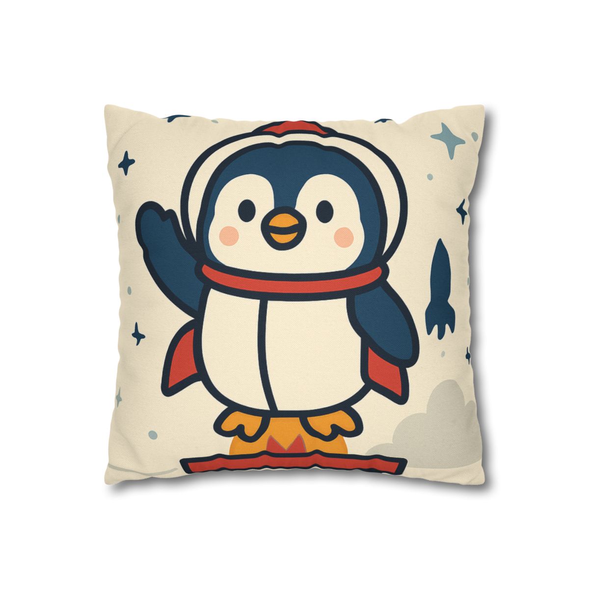 Rocket-Pilot Penguin designer print pillow cases