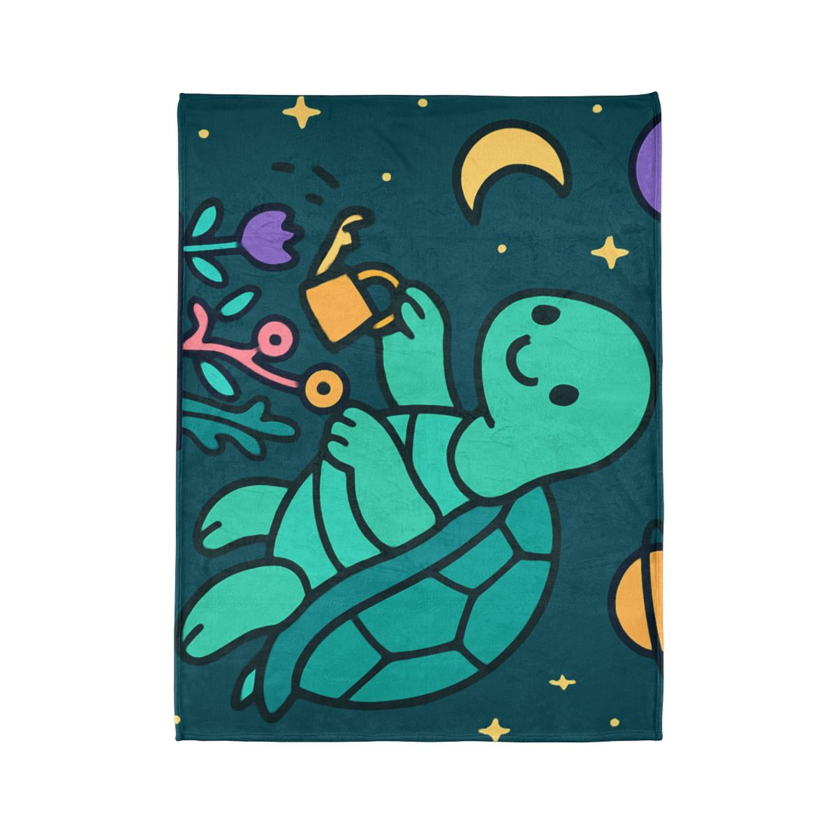 Starlight Sea Turtle Garden personalized cozy blankets