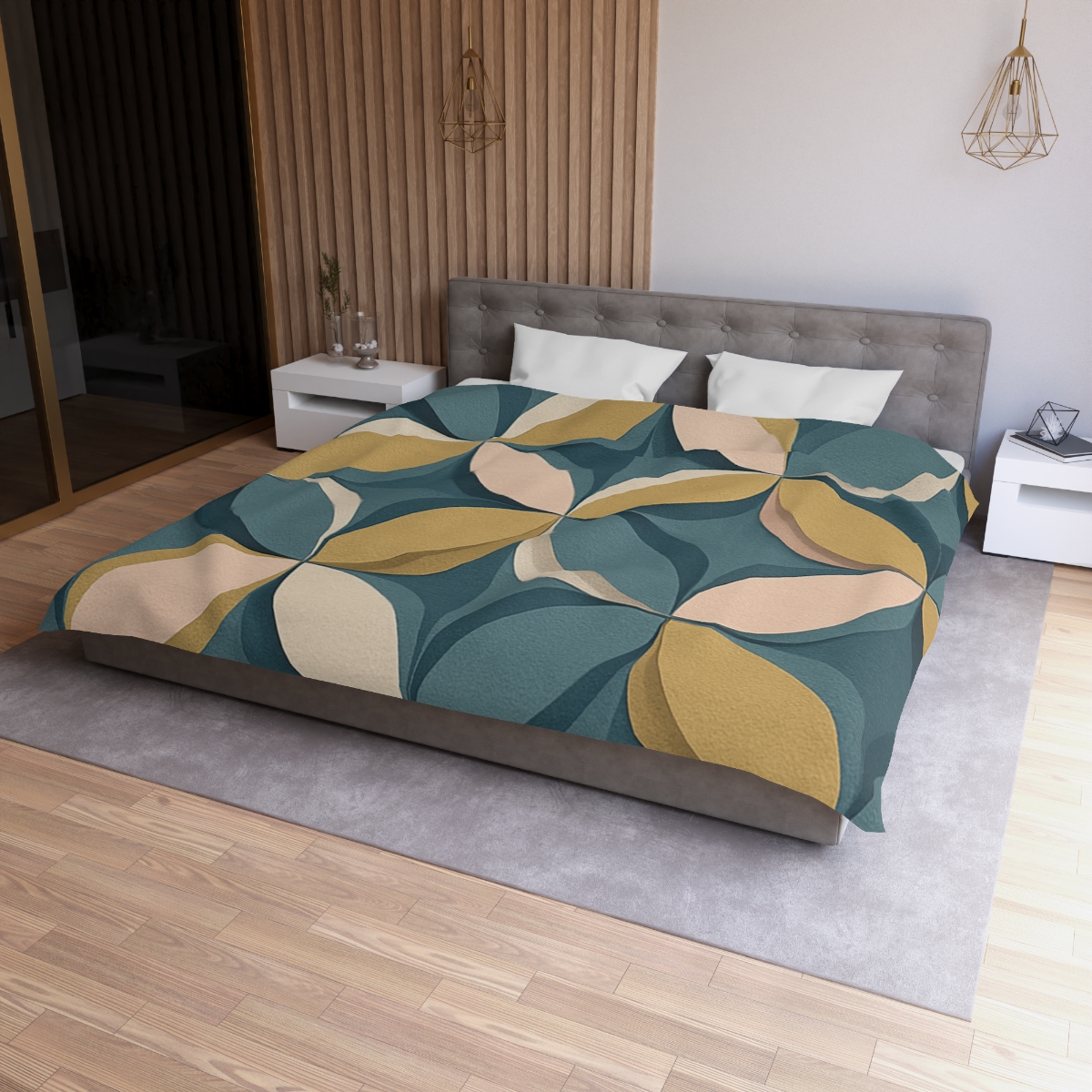 Petal Ripple Grid designer printed duvets