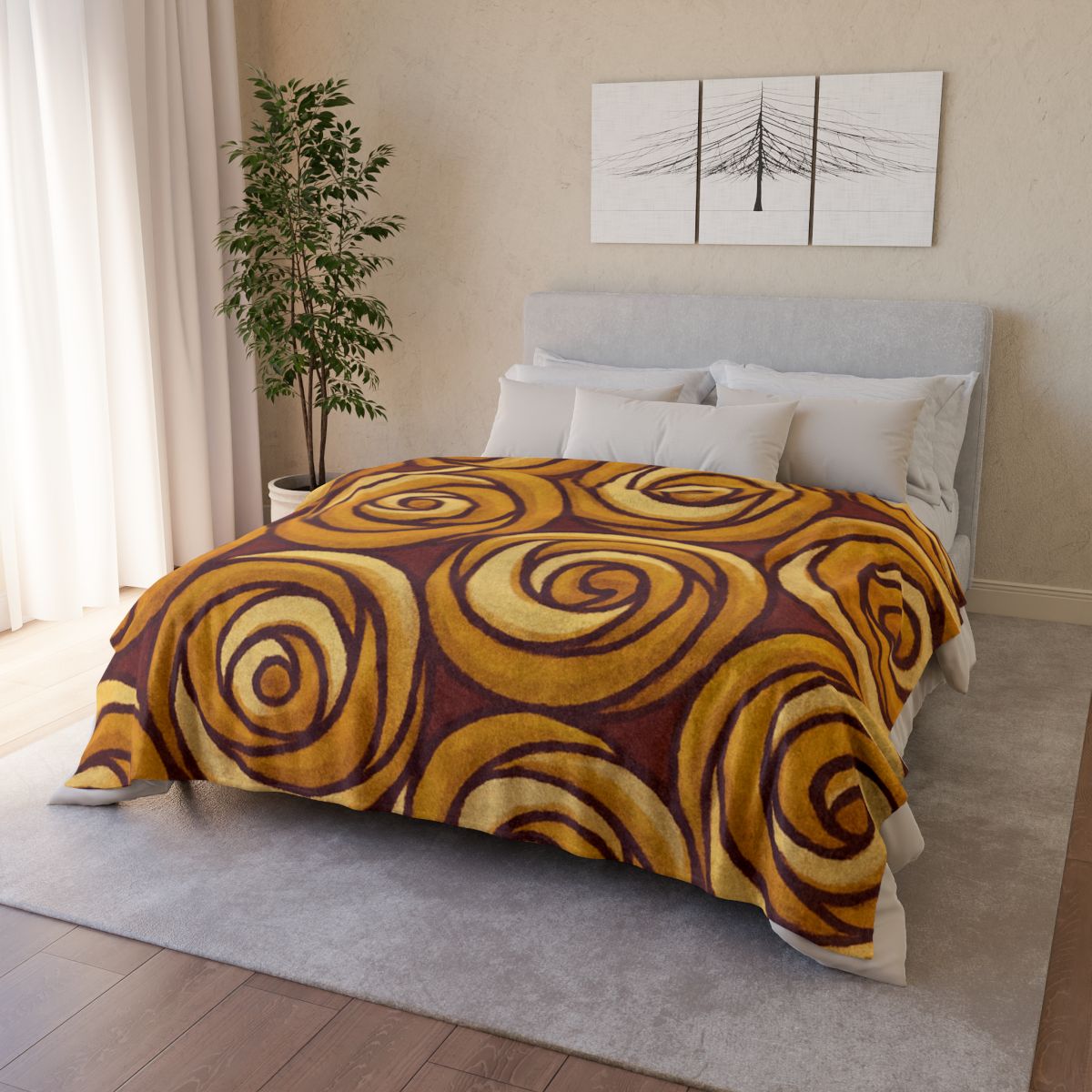 Spiral Bud Tessellation stylish throw blankets