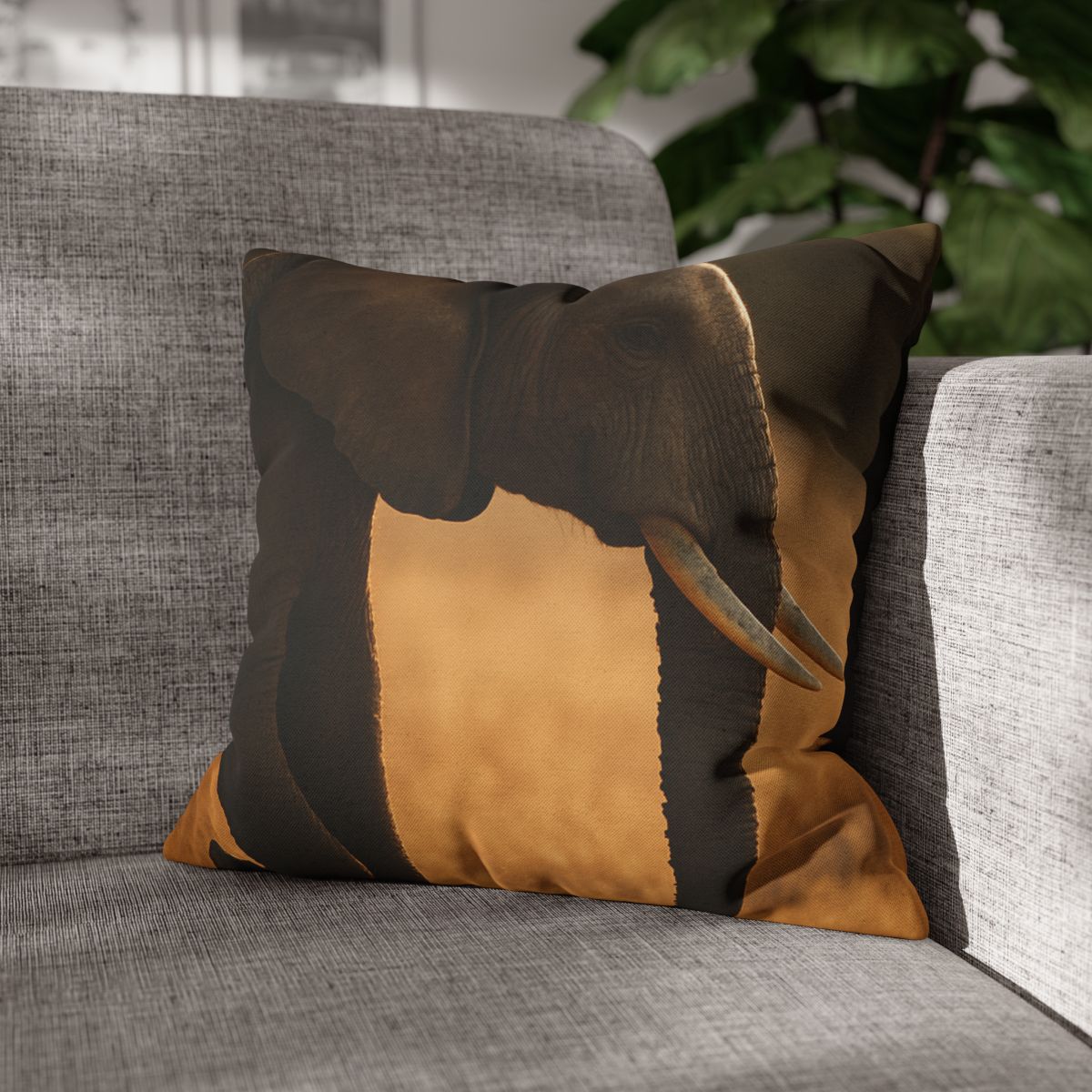 Gilded Horizon African Elephant soft cotton pillow cases
