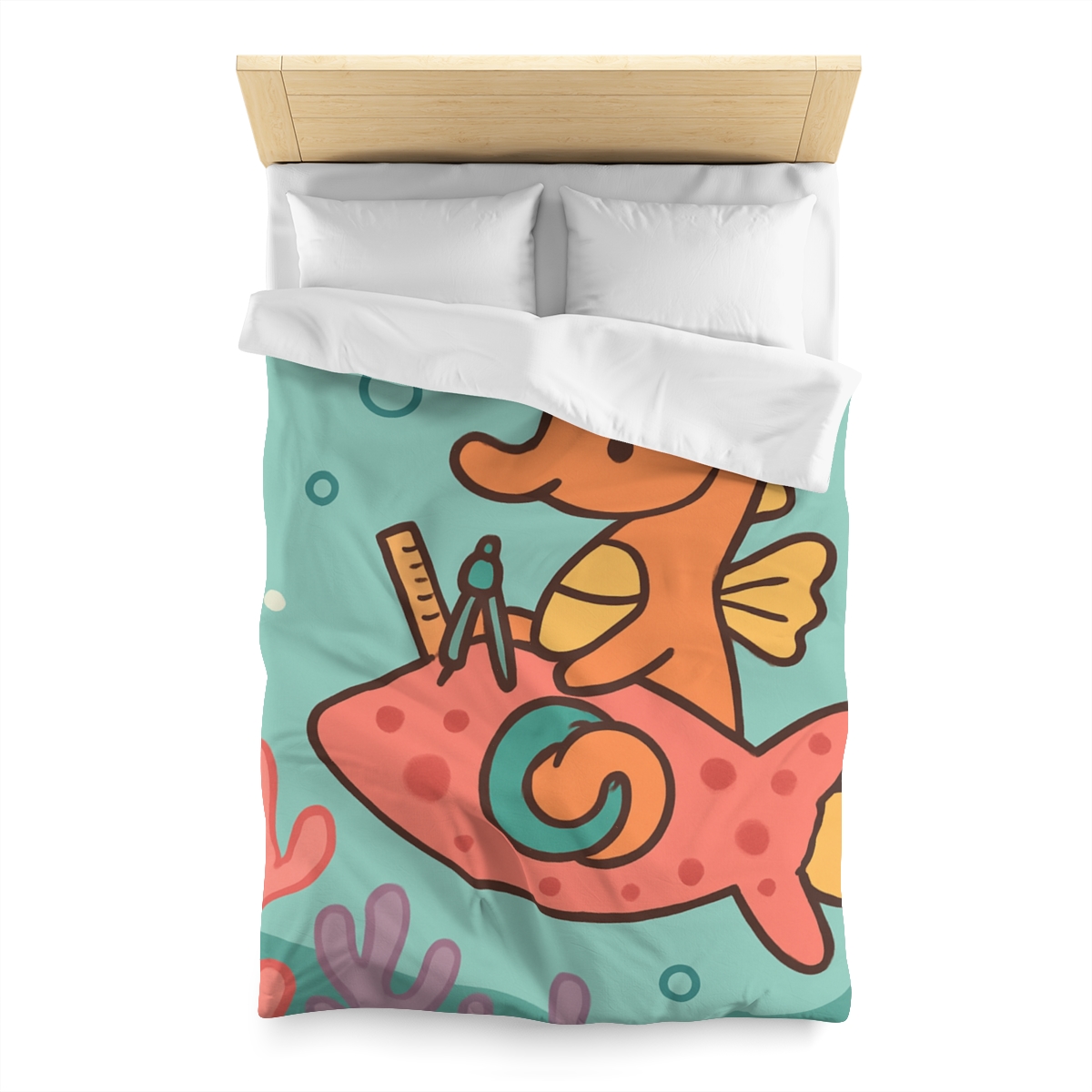 Coral Rocket Seahorse trendy bedroom duvets