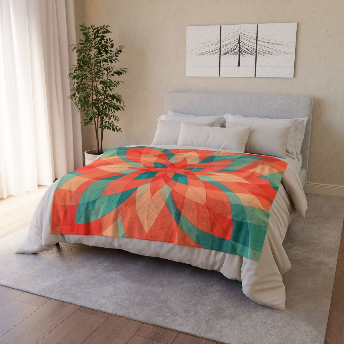 Petal Prism Overlap soft fleece blankets