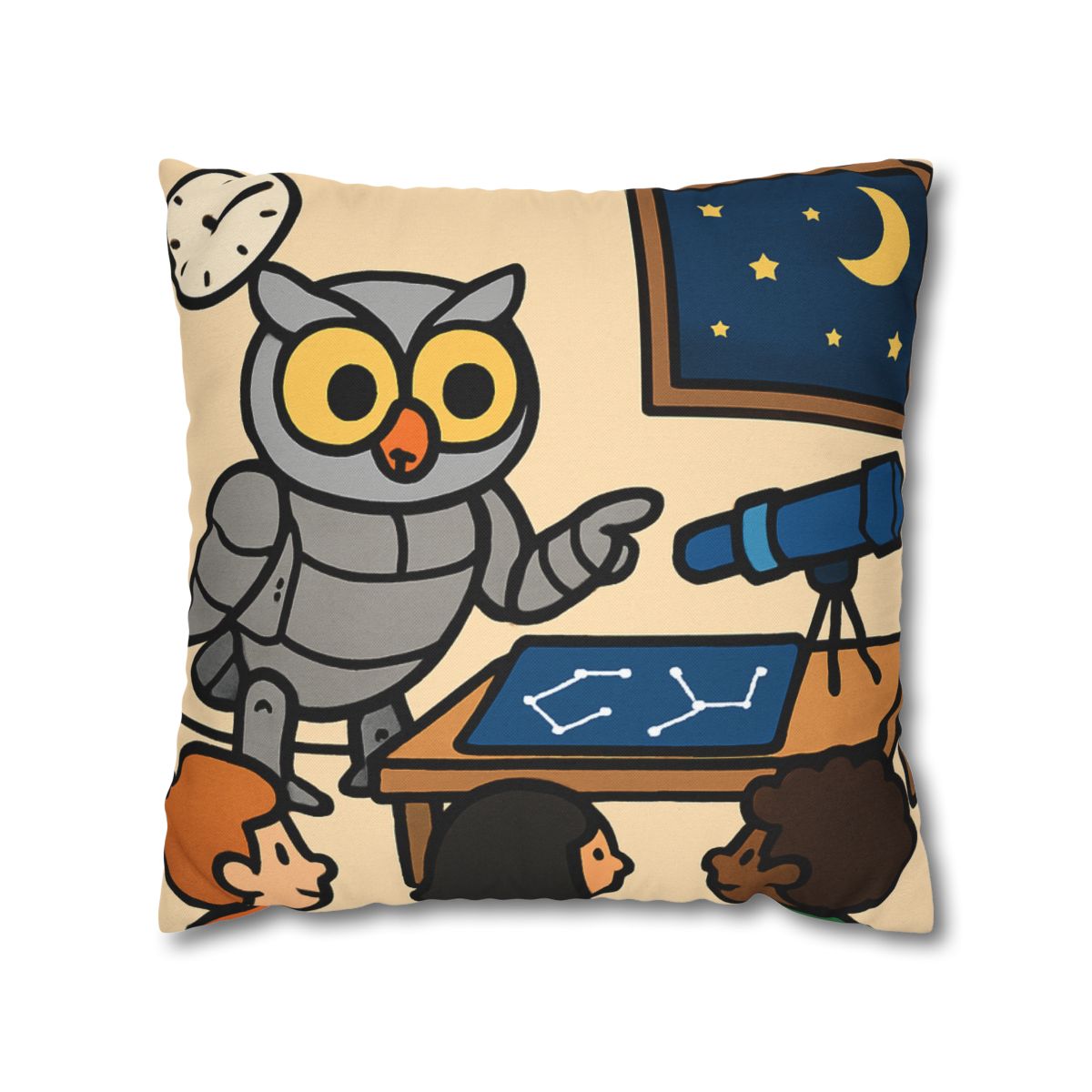Robot Owl Telescope Workshop personalized pillow covers