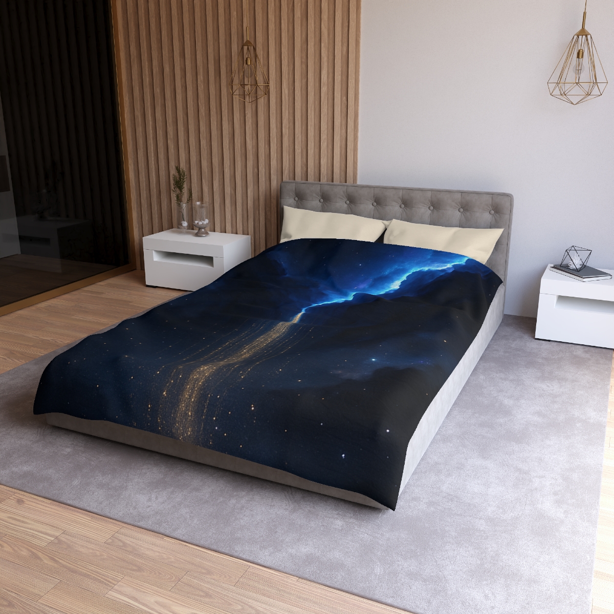 Luminous Rift Starfall custom duvets