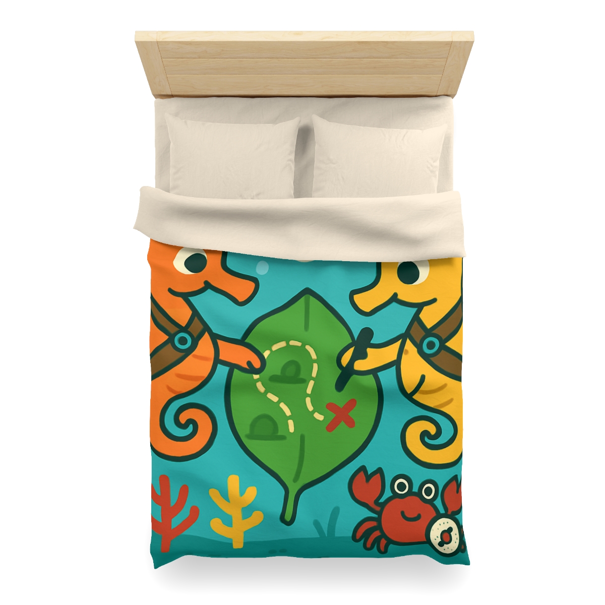 Underwater Map Makers The Seahorse Scouts personalized bedding duvets