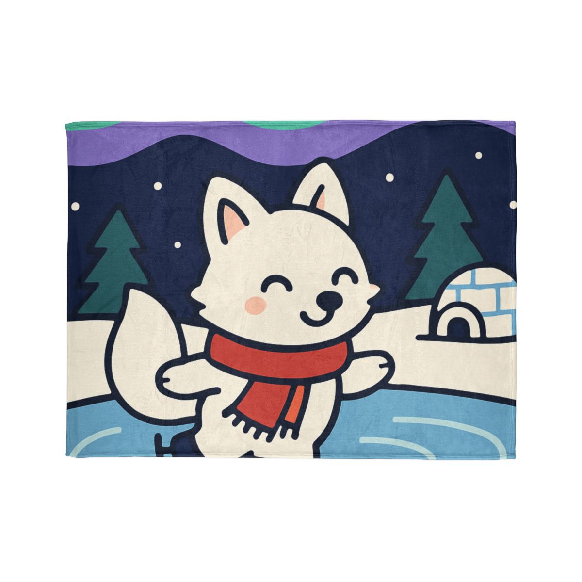 Aurora Snow Fox Skate Night warm winter blankets