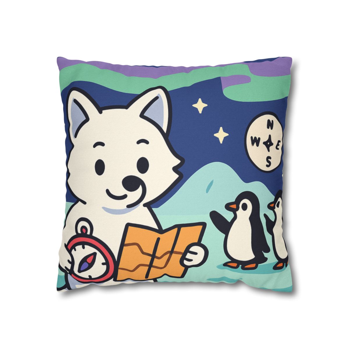 Aurora Fox And The Magnetic Map stylish decorative pillowcases