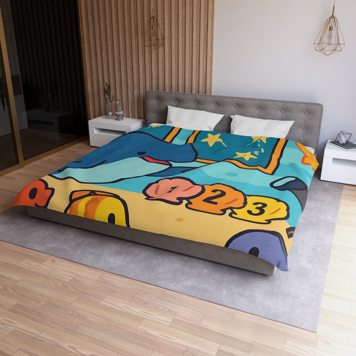 Cosmic Coral Classroom unique patterned duvets