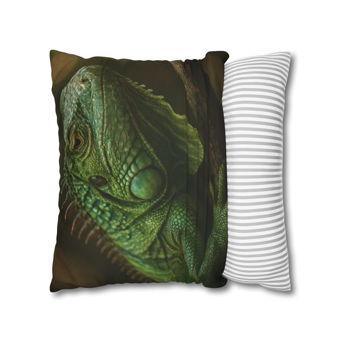 Starlit Stillness Green Iguana trendy patterned pillow cases