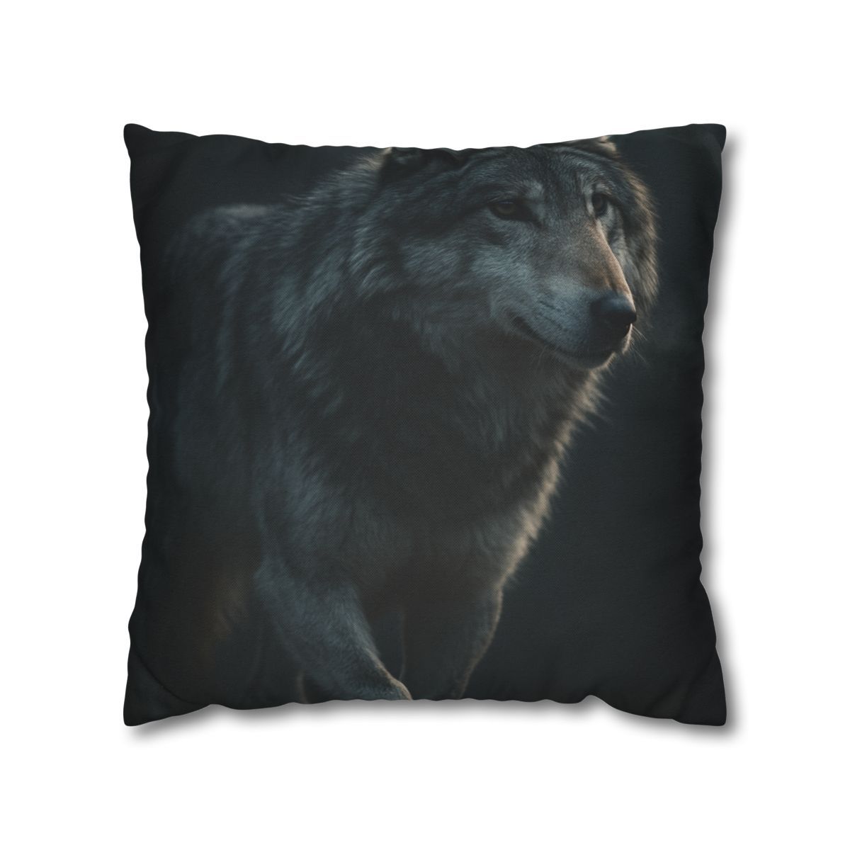 Moonlit Sentinel Gray Wolf personalized pillow covers