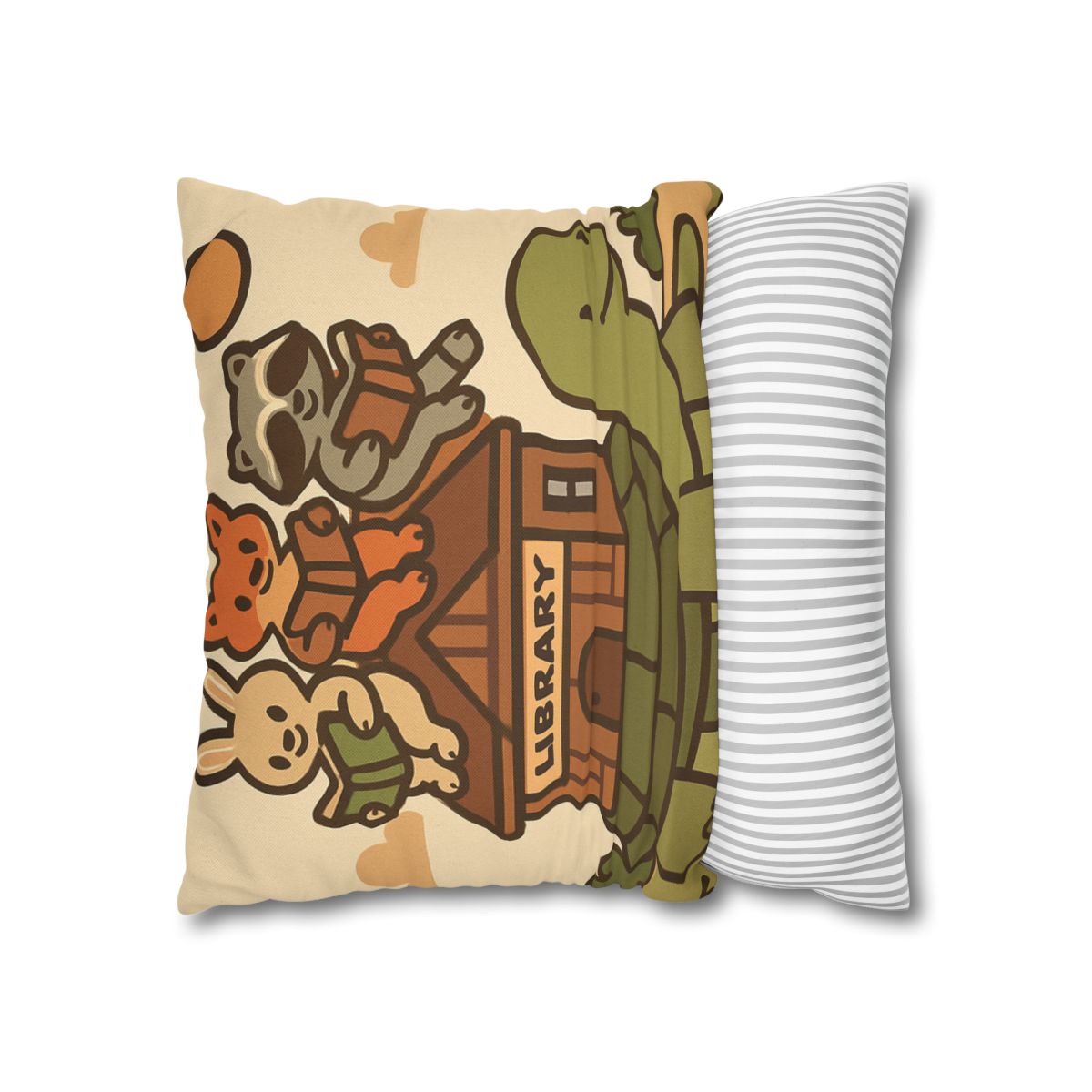 Time Traveling Turtle Library designer print pillow cases