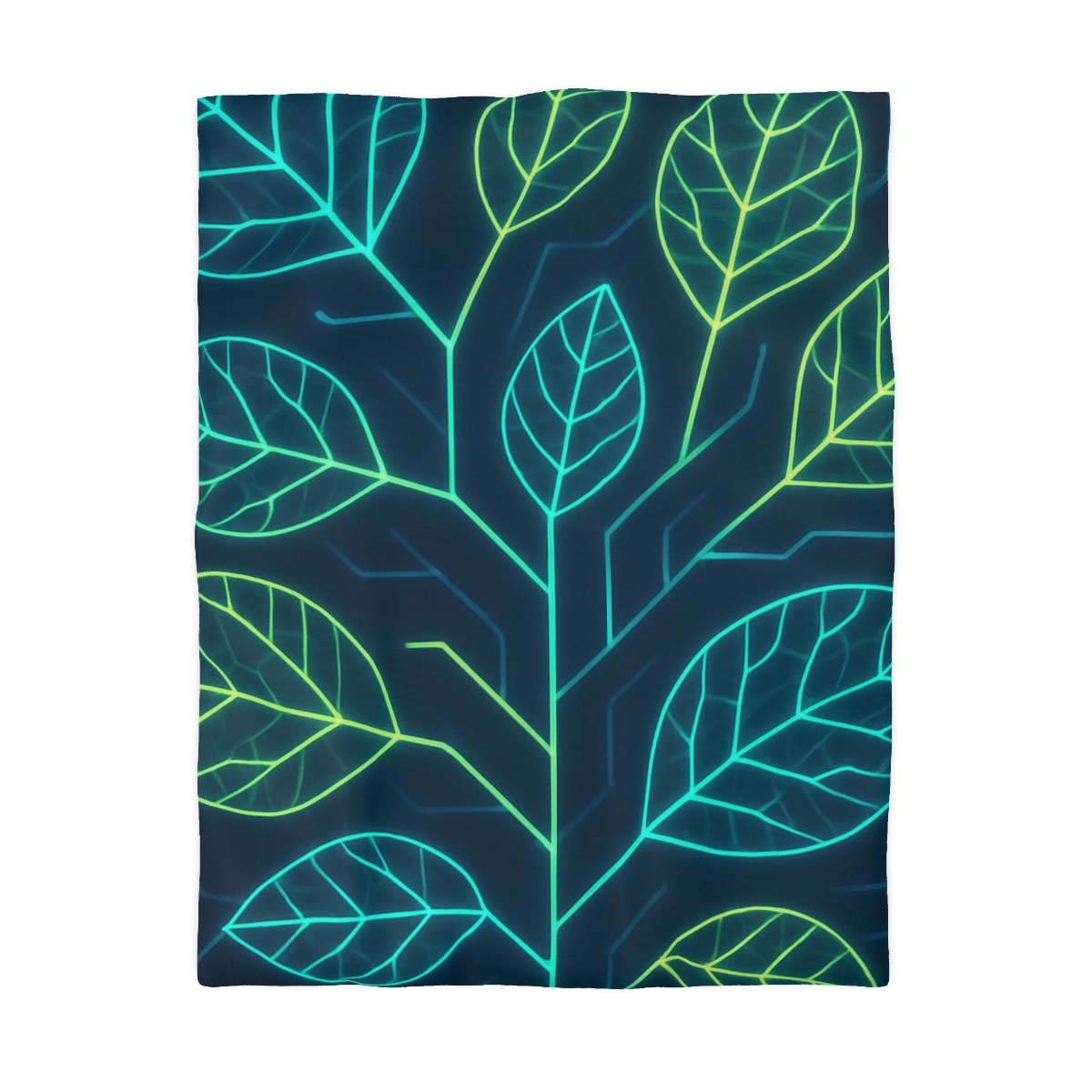 Leaf Vein Circuit Flow custom duvets