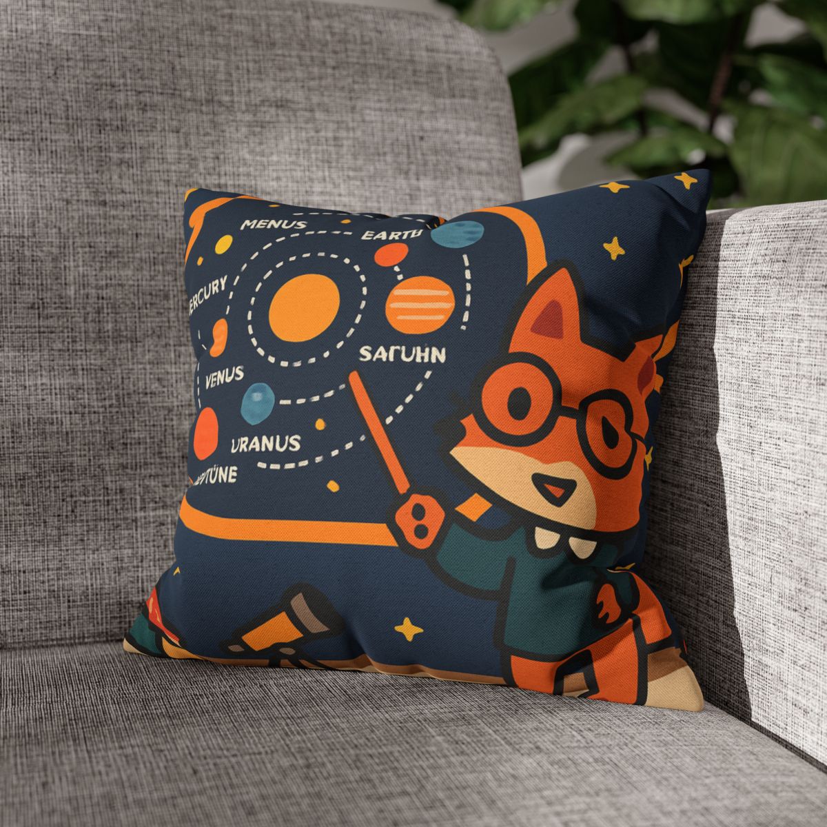 Comet Classroom With Star Map Fox trendy patterned pillow cases