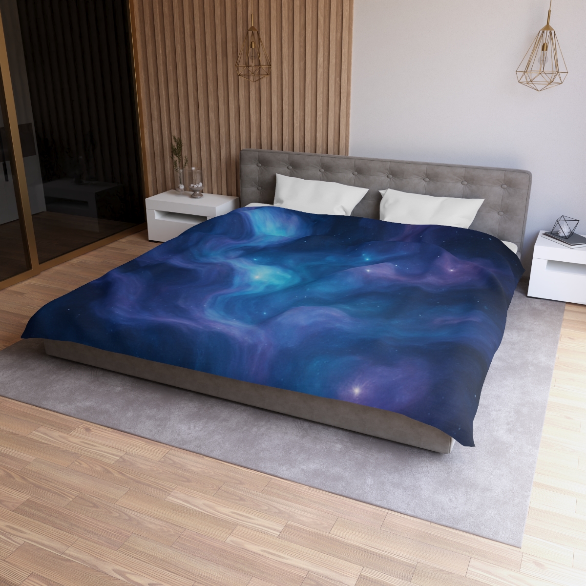 Spectral Nebula Currents personalized bedding duvets