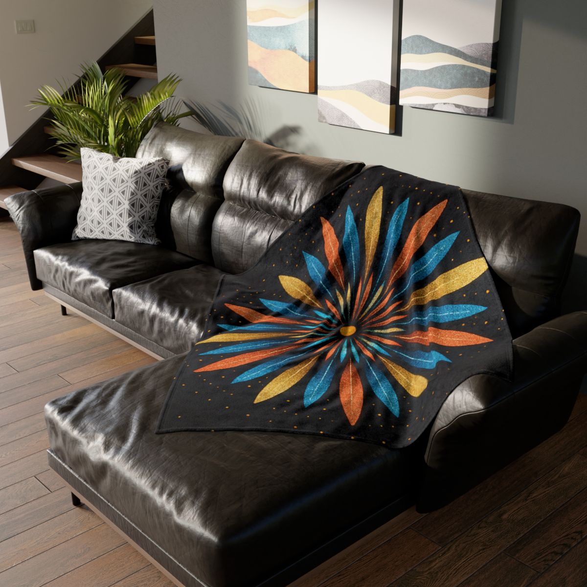Starburst Mandala Bloom stylish throw blankets