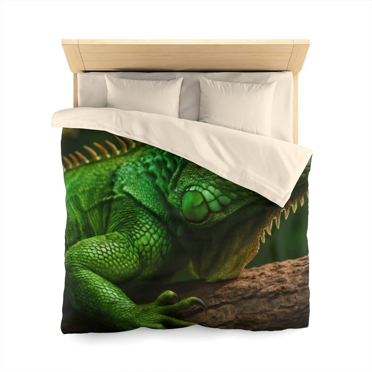 Emerald Gaze Green Iguana warm winter duvets