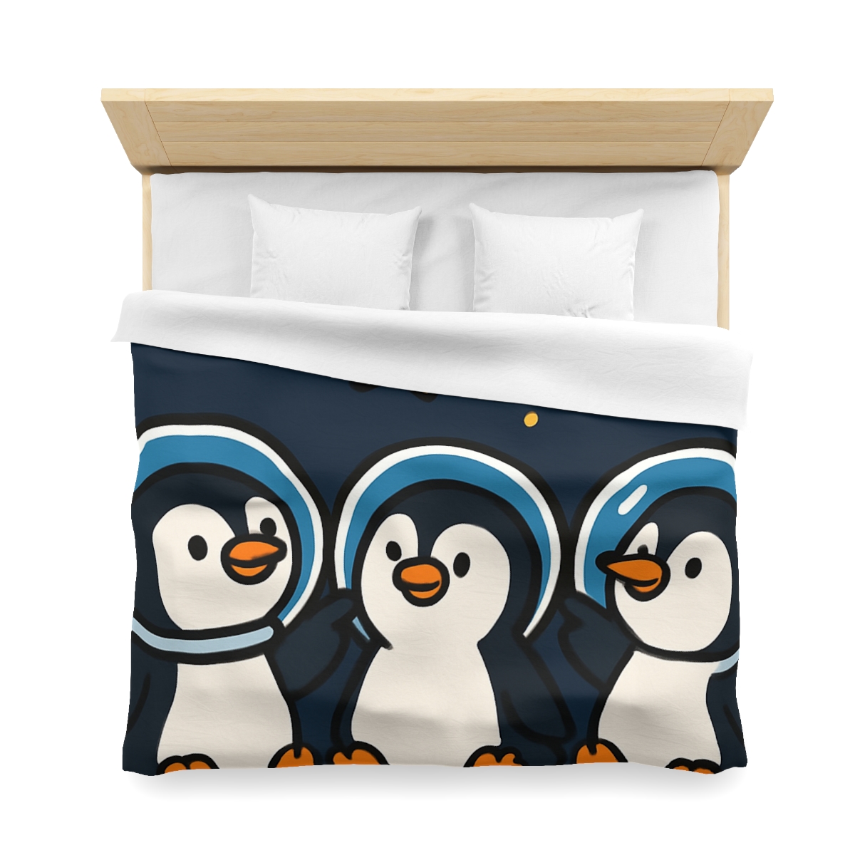 Stargazing Penguins On The Moon trendy bedroom duvets