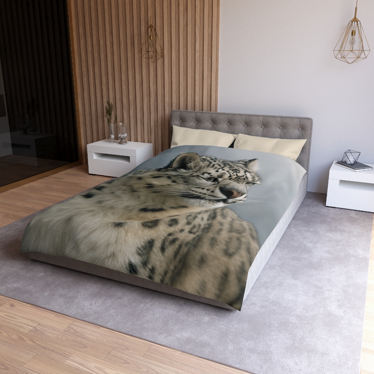 Mountain Whisper Snow Leopard warm winter duvets